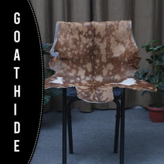 Goat Skin Rug: Tri-Color genuine Goat hide rug