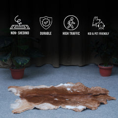 Authentic Dark Brown Goat Hide Rug - Unique Pattern for Modern and Classic Décor - Celestial Leather Limited