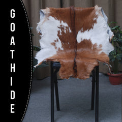 Handcrafted Dark Brown Goat Skin Rug – Authentic Elegance for Your Home - Celestial Leather Limited