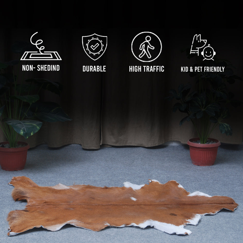 Natural Dark Brown Goat Hide Rug - Perfect for Modern and Rustic Spaces ) - Celestial Leather Limited