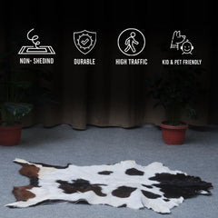 Rustic Black and White Goat Hide Rug - Perfect for Floor or Wall Décor - Celestial Leather Limited