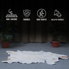 Authentic Hair-On Goat Skin Rug - Brown and White Pattern for Stylish Interiors