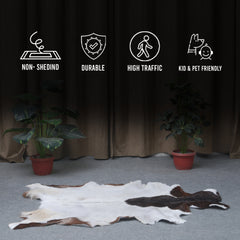 Premium Dark Brown Goat Skin Rug - Durable and Stylish Accent for Any Room