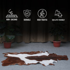 Elegant Dark Brown Goat Skin Rug - Natural Hair-On Accent for Floors or Walls