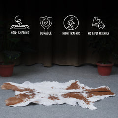 Decorative Dark Brown Goat Skin Rug - Luxurious Touch for Living Spaces