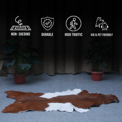 Handcrafted Dark Brown Goat Skin Rug - Genuine Leather for Luxurious Décor - Celestial Leather Limited