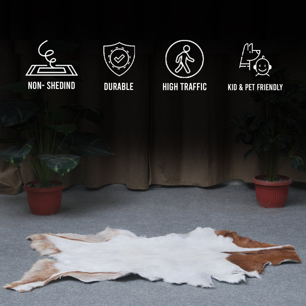 Decorative Dark Brown Goat Skin Rug - Luxurious Touch for Living Spaces - Celestial Leather Limited