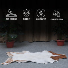 Decorative Dark Brown Goat Skin Rug - Luxurious Touch for Living Spaces - Celestial Leather Limited