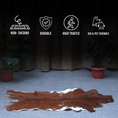Premium Dark Brown Goat Skin Rug - Rustic Charm for Modern and Classic Interiors - Celestial Leather Limited