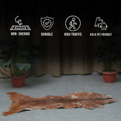 Luxury Brown & White Goat Hide Rug | Handcrafted Premium Goat Skin Rug | Eco-Friendly - Sustainable | Hypoallergenic - Non-Shedding - Celestial Leather Limited