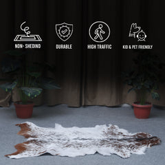 Authentic Hair-On Goat Skin Rug - Rich Dark Brown for Sophisticated Interiors