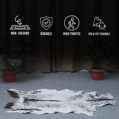 Goat Skin Rug, Black and white Handpicked for Quality, Unique Piece for Sale, Fast UK Delivery