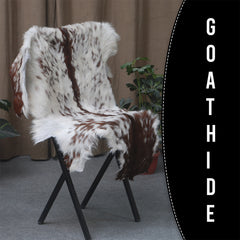 Authentic Hair-On Goat Skin Rug - Rich Dark Brown for Sophisticated Interiors