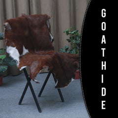 Elegant Dark Brown Goat Skin Rug - Natural Hair-On Accent for Floors or Walls