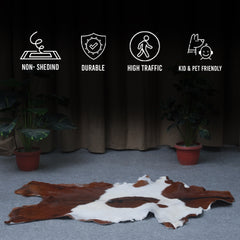 Elegant Dark Brown Goat Skin Rug - Natural Hair-On Accent for Floors or Walls