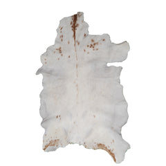 Authentic Hair-On Goat Skin Rug - Brown and White Pattern for Stylish Interiors