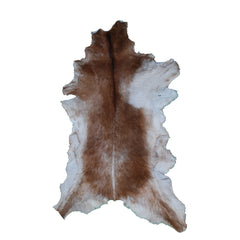 Handcrafted Dark Brown Goat Hide Rug - Soft, Natural Leather for Home Décor