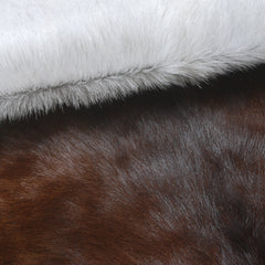 Luxury Brown and White Goat Hide Rug - Natural Premium Hair-On Goat Skin Rug - Handcrafted Eco-Friendly Home Decor