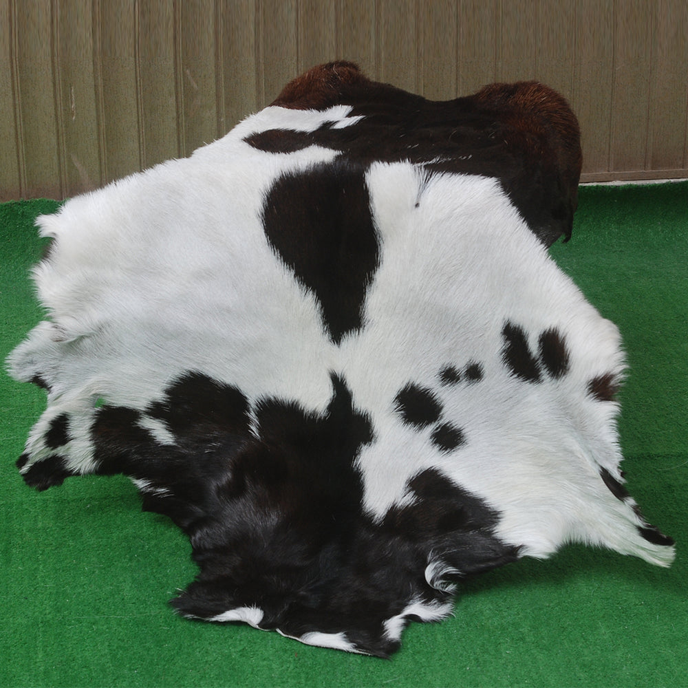 Luxury Black & White Goat Skin Rug Wall Decor - Natural Hair On Leather, Soft and Hypoallergenic - Sustainable Eco-Friendly Home Accent - Celestial Leather Limited