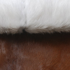 Luxurious Brown and White Premium Goat Hide Hair-on Rug - Handpicked, Handcrafted, and Eco-Friendly Sheepskin Rug for Home Décor