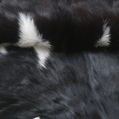 Black and White Handmade Goat Skin Rug – Natural Luxury for Your Home