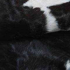Luxurious Black & White Goat Skin Rug -Modern Home Décor - Celestial Leather Limited