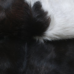 Rustic Black and White Goat Hide Rug - Perfect for Floor or Wall Décor - Celestial Leather Limited
