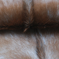 Brown and White Handmade Goat Skin Rug – Classic Elegance for Your Home