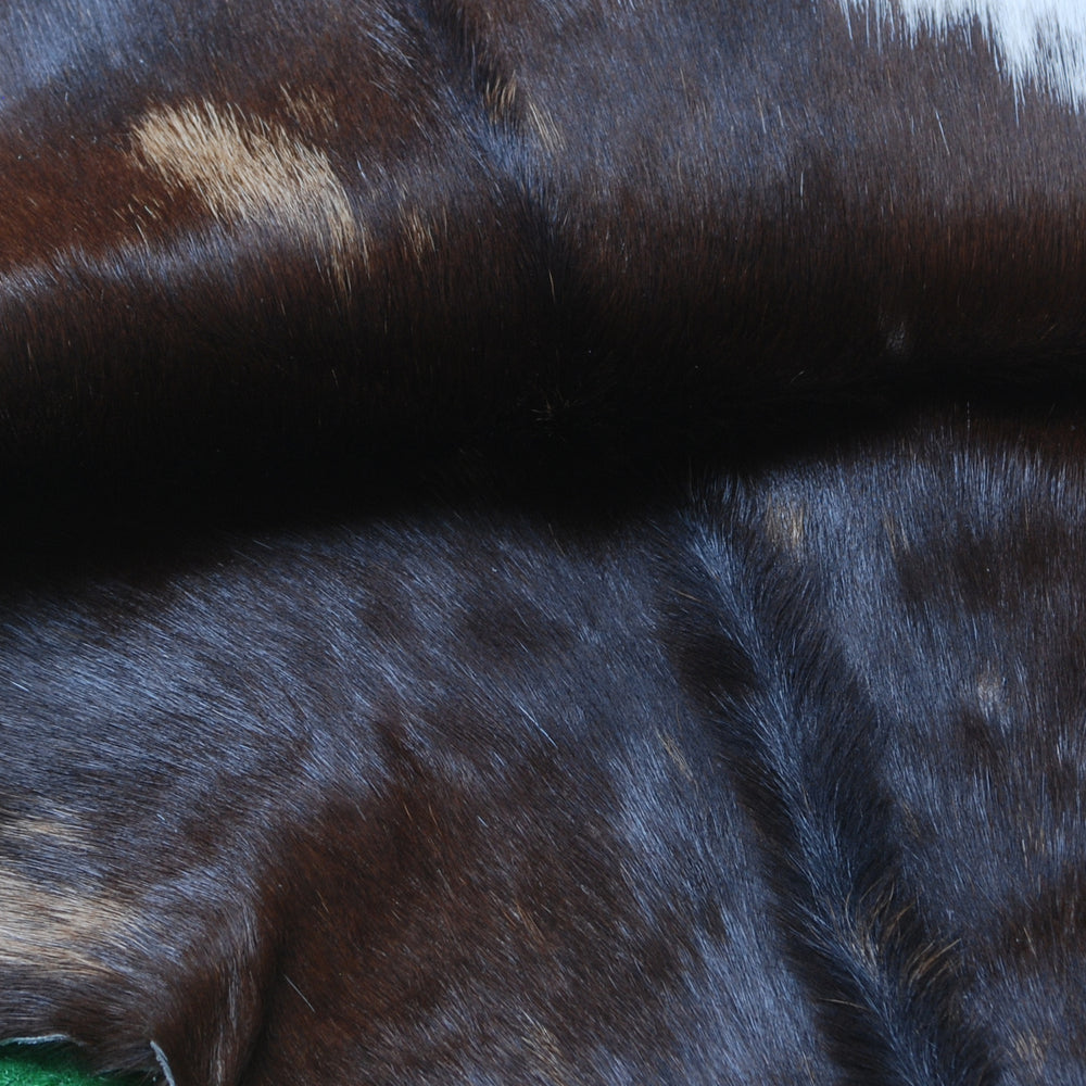 Luxurious Dark Brown & White Goat Skin Rug - Handmade Pure Goat Skin Floor Rugs for Stunning Natural Beauty & Eco-Friendly Charm - Celestial Leather Limited