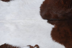 Luxury Brown and White Goat Hide Rug - Natural Premium Hair-On Goat Skin Rug - Handcrafted Eco-Friendly Home Decor