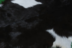 Black and White Handmade Goat Skin Rug – Rustic Charm for Your Home