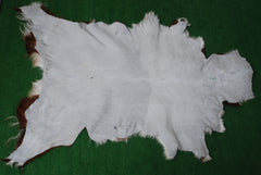Natural Hair-On Dark Brown Goat Skin Rug - Elegant and Durable for Any Room
