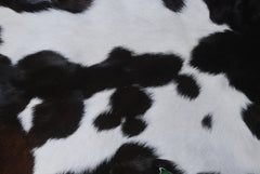 Luxury Black & White Goat Skin Rug with Non-Slip Backing - Hypoallergenic, Non-Shedding & Durable - Handmade Eco-Friendly Floor Rug - Celestial Leather Limited