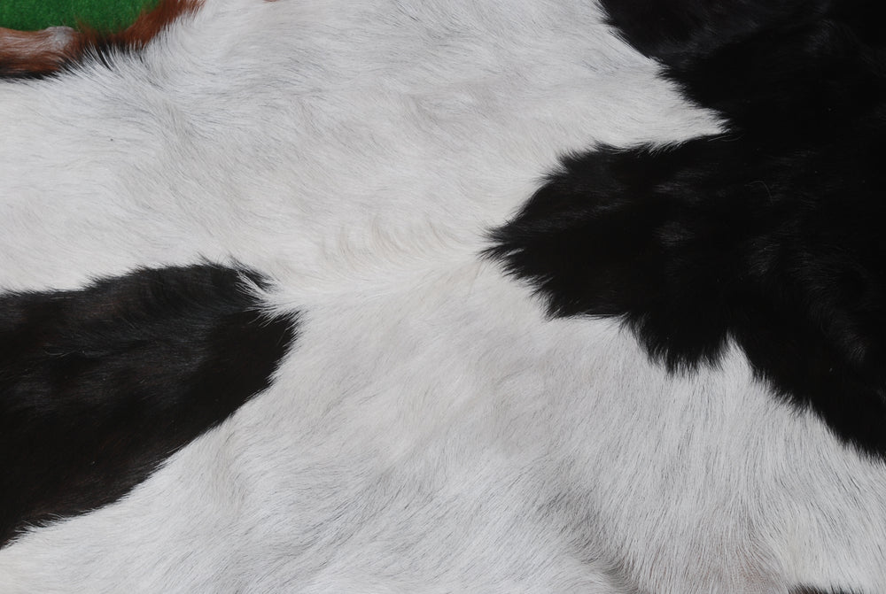 Handcrafted Black and White Goat Skin Rug - Soft and Durable Hair-On Leather - Celestial Leather Limited
