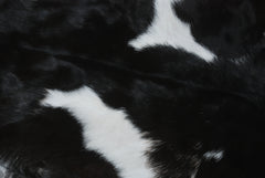 Luxury Black & White Graphic Pattern Goat Skin Rug, Hypoallergenic - Non-Shedding, Modern Sophistication, Sustainable - Eco-Friendly