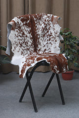 Handcrafted Dark Brown Goat Hide Rug - Soft, Natural Leather for Home Décor
