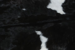Luxurious Black and White Genuine Goat Skin Rug - Premium Hair-On Skin - Celestial Leather Limited