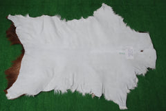 Luxurious Brown & White Goat Skin Rug - Soft, Durable, and Eco-Friendly - Handmade Pure Goat Skin Floor Rug - Non-Slip Suede Back