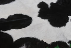 Genuine Goat Skin Rug - Black and White Pattern for Rustic Home Style