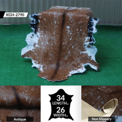 Goat Skin Rug: Tri-Color genuine Goat hide rug