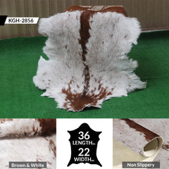 Dark Brown Rug - Soft, Durable, and Eco-Friendly - Handmade Pure Goat Skin Floor Rug - Non-Slip Suede Back