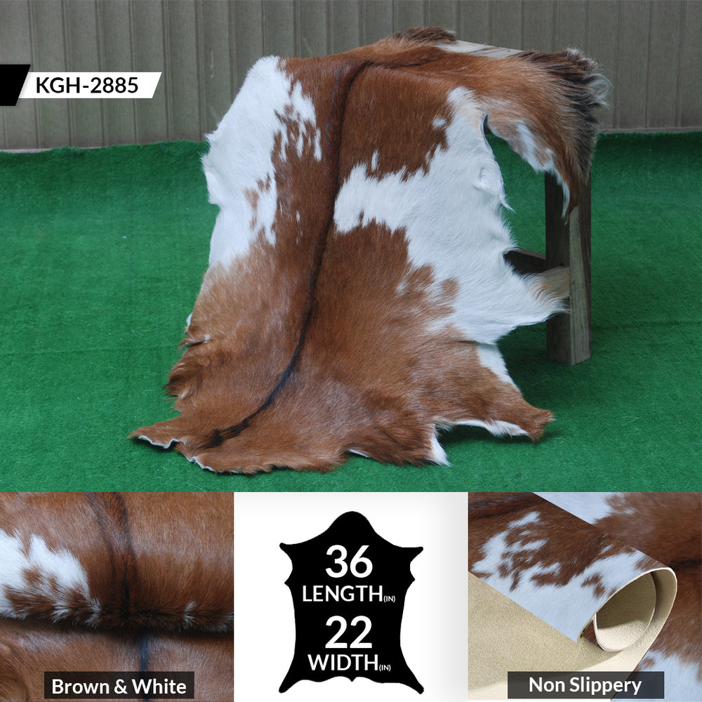 Handcrafted Dark Brown Goat Skin Rug – Authentic Elegance for Your Home - Celestial Leather Limited