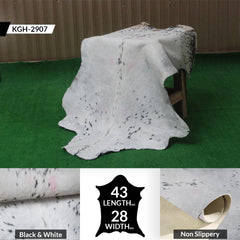 Brown and White Handmade Goat Skin Rug – Classic Elegance for Your Home