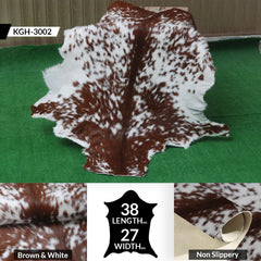 Handcrafted Dark Brown Goat Hide Rug - Soft, Natural Leather for Home Décor