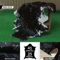 Authentic Hair-On Goat Skin Rug - Black and White Pattern for Luxe Décor