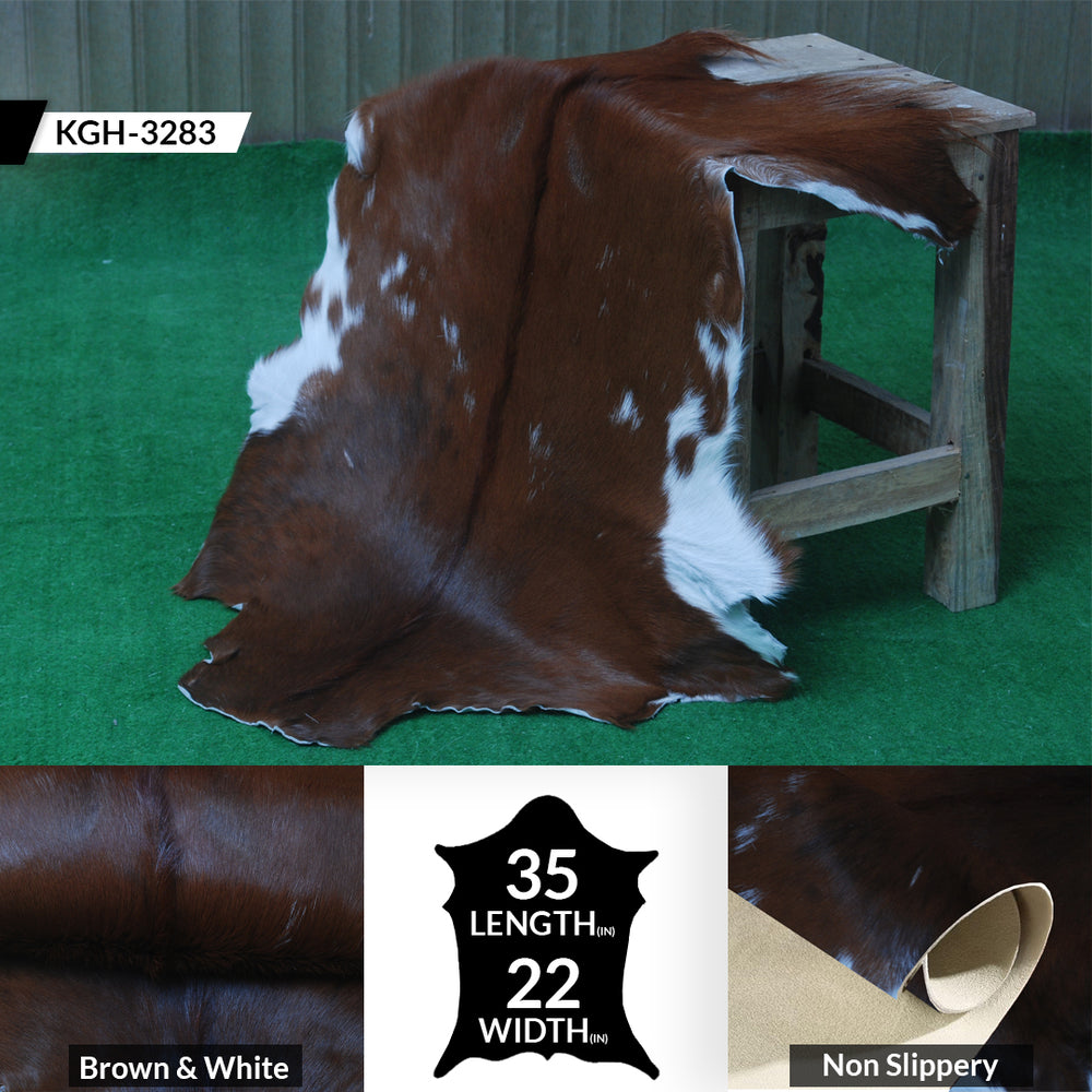 Premium Dark Brown Goat Skin Rug - Rustic Charm for Modern and Classic Interiors - Celestial Leather Limited