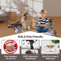 Decorative Dark Brown Goat Skin Rug - Luxurious Touch for Living Spaces