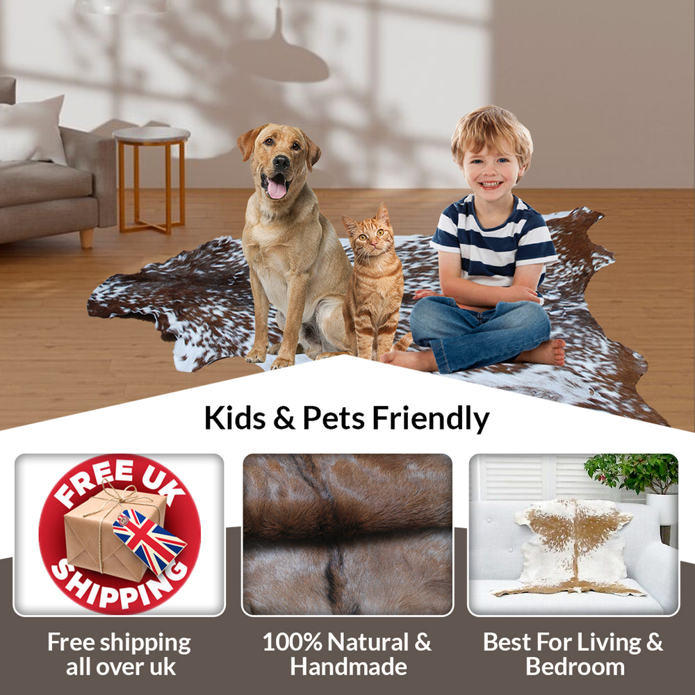 Luxurious Multicolor Goat Skin Rug - Handmade 100% Pure Goat Skin Floor Rug, Unique Colour Variations, Soft & Durable, Eco-Friendly - Celestial Leather Limited