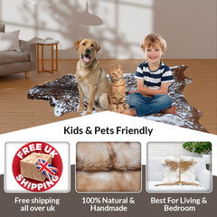 Authentic Hair-On Goat Skin Rug - Rich Dark Brown for Sophisticated Interiors