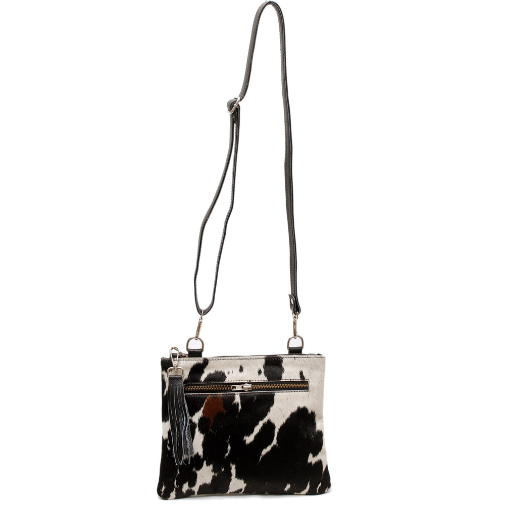 Luxurious Custom Vegan Leather Handbag with Gold Hardware - Unique Cowhide Markings, Adjustable Strap, Distressed Design - Perfect Gift for - Celestial Leather Limited